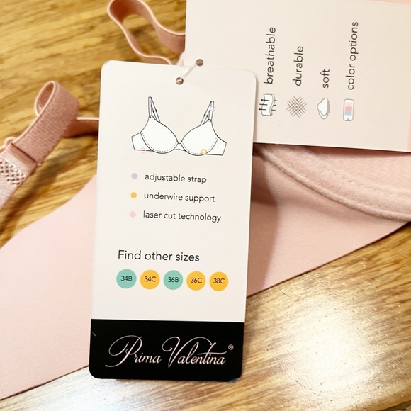 NWT! Prima Valentina T-Shirt Everyday Pale Pink Bra. Women's 36B - Picture 5 of 11